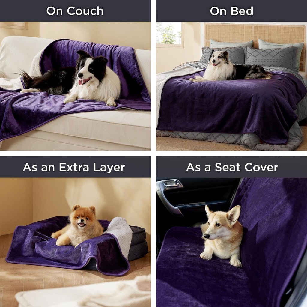 Bedsure Waterproof Blanket for Bed Soft Sherpa Fleece Throw,King 108"x86"