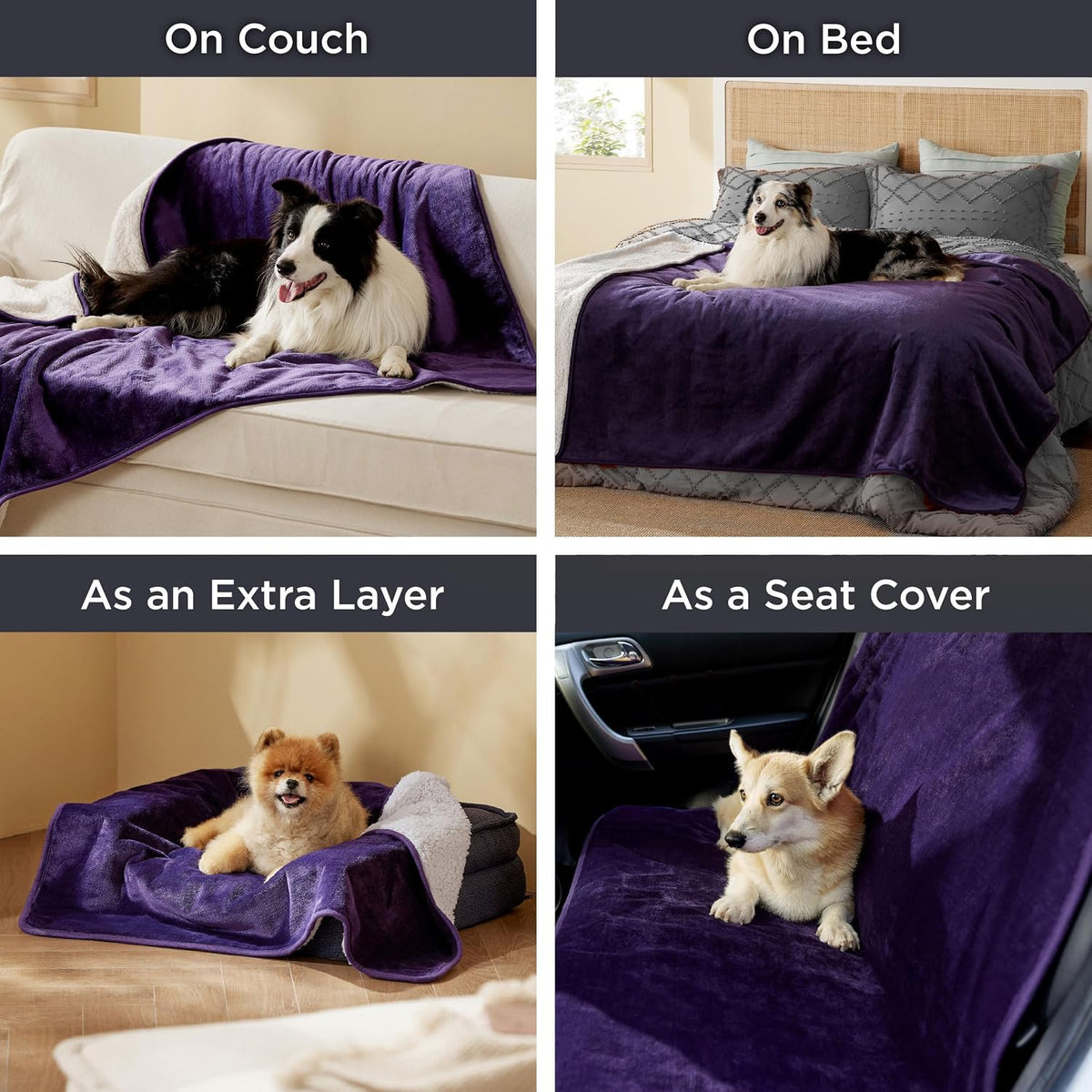 Bedsure Waterproof Blanket for Bed Soft Sherpa Fleece Throw,Twin 80"x60"