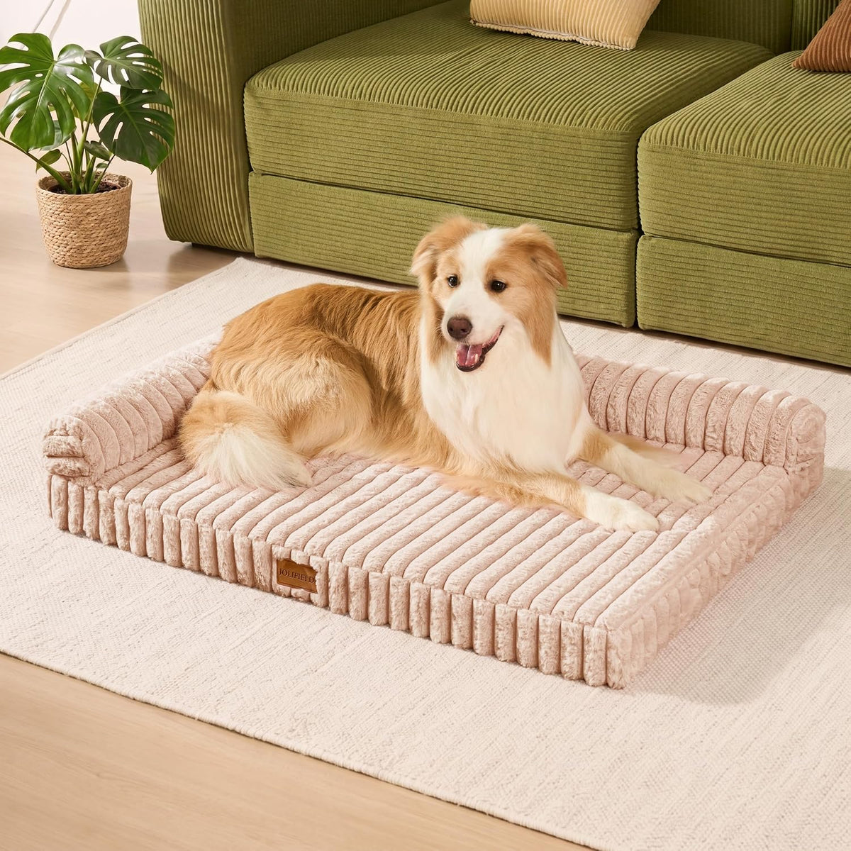 Orthopedic Large Dog Bed Furry Pet Bed, Washable Cover 42''X28''