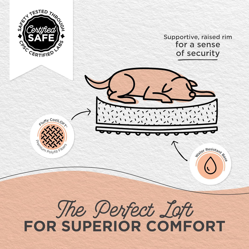 Best Friends by Sheri Lounge Shag Dog Bed, Faux Fur, Taupe, 30" x 20"