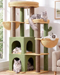 Globlazer Cactus Cat Tree Tower for Indoor Cats Large Adult, S63, Green
