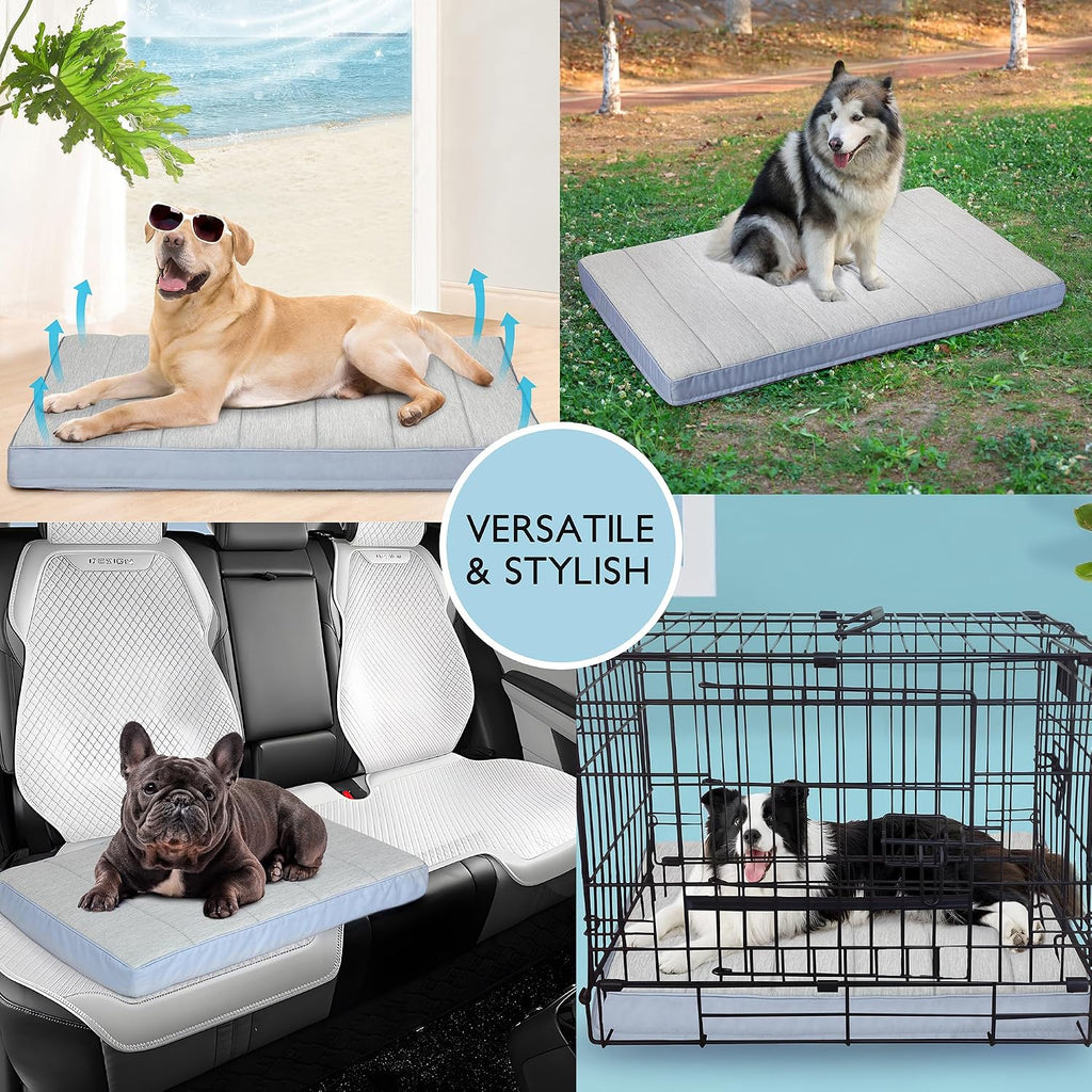 Cooling Dog Bed for X Large Dogs, QMAX>0.5 Waterproof Pet Beds