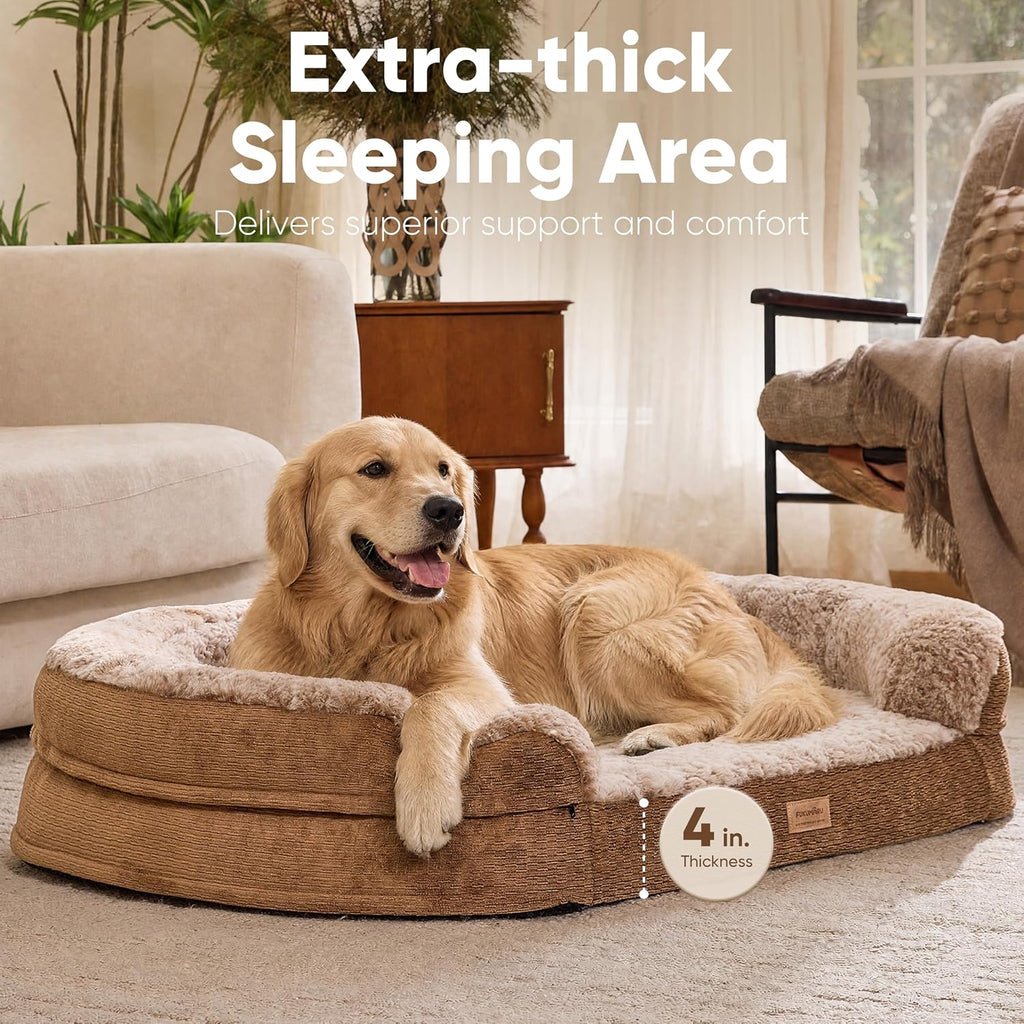 FUKUMARU X-Large Thickened Dog Couch Bed, Orthopedic, Waterproof & Washable