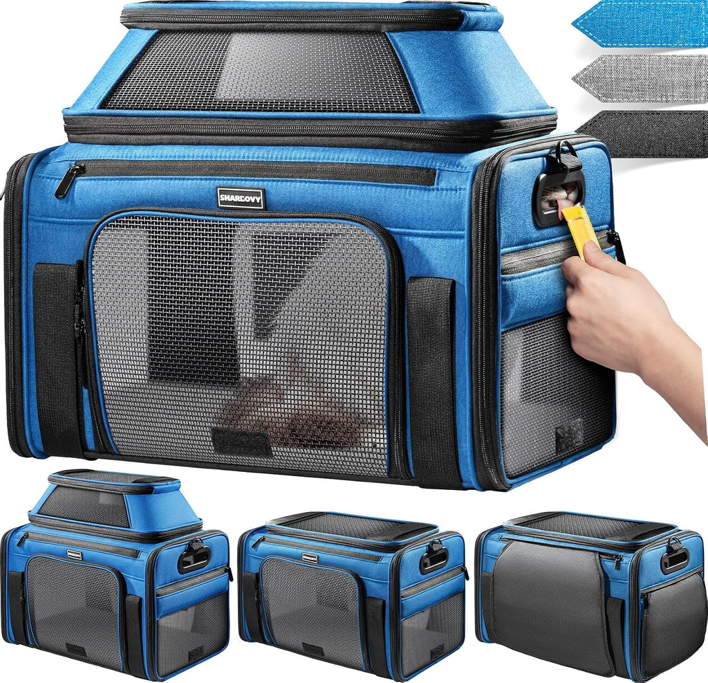 Top-Expandable Pet Carrier with Treat & Pet Window,18x13x9.5
