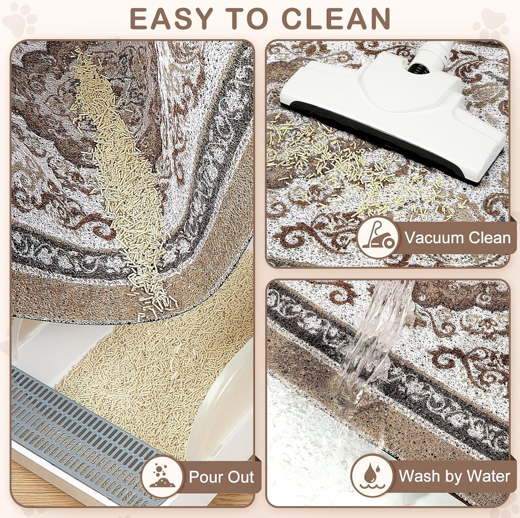 Unicorn Catcher 33"x22" Cat Litter Mat Non-Slip Washable Litter Box Mat | High-Density PVC Litter Catcher Mat Efficiently Traps Scattered Litter From Paws To Keep Floors Clean