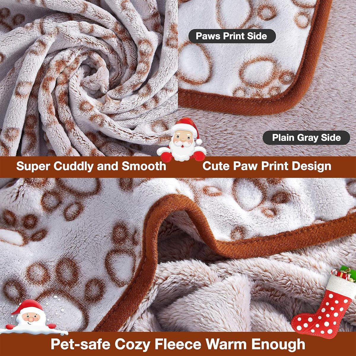 Stuffed Brown Soft Dog Blanket for French Bulldog Gifts, 32x40 inches, Premium Brown Flannel Fleece Blanket, Newborn Puppy Kitten Boy Essentials