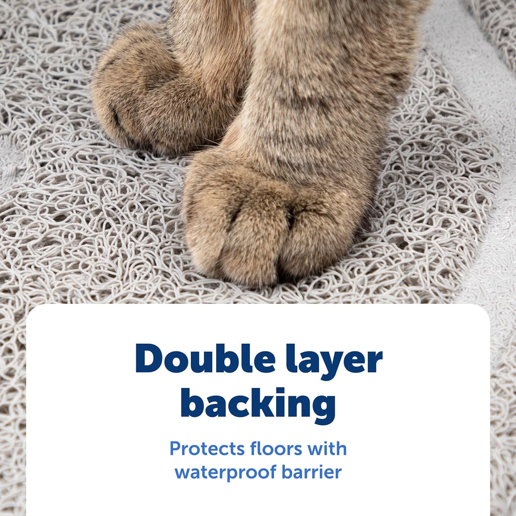 PetSafe Anti-Tracking Cat Litter Mat, Small | 20.5 x 19.7 in, Durable Mesh Trapping Mat for Crystal & Clay Clumping Cat Litter, Leakproof Double-Layer Backing, BPA-Free