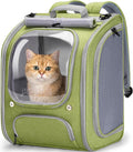 Pecute Cat Backpack Carrier,Large Space Cat Bubble Backpack,Light Green