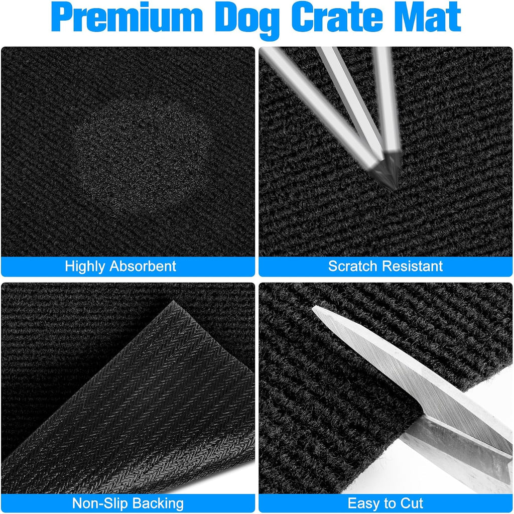 Dog Crate Mat, 43" x 43" Extra Large Dog Playpen Mat, Non-Slip Kennel Mat