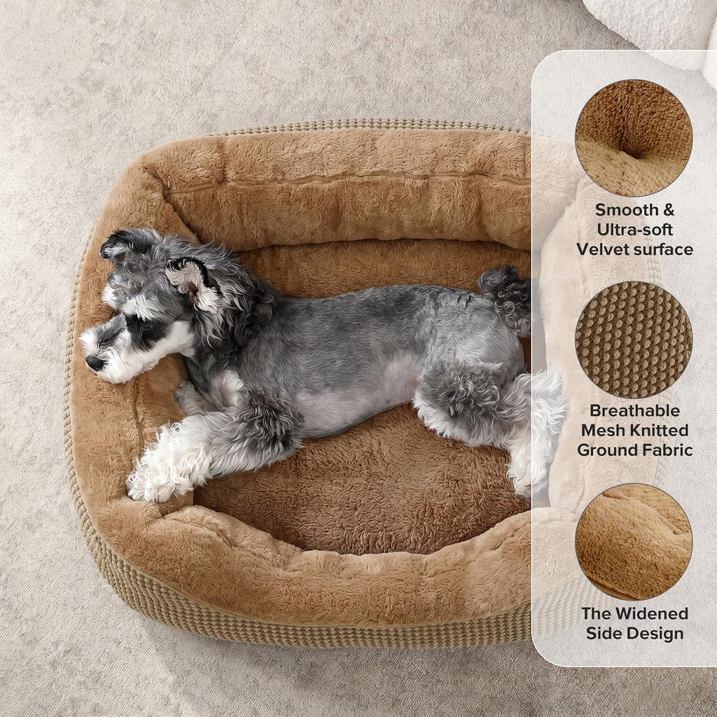 INVENHO XL Dog Beds Large Sized Dog, Washable Orthopedic Warming Soft Sleeping Durable with Anti-Slip Bottom