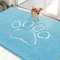 OLANLY Dog Door Mat for Muddy Paws 48x30, Paw Print Design Chenille Mud Mat