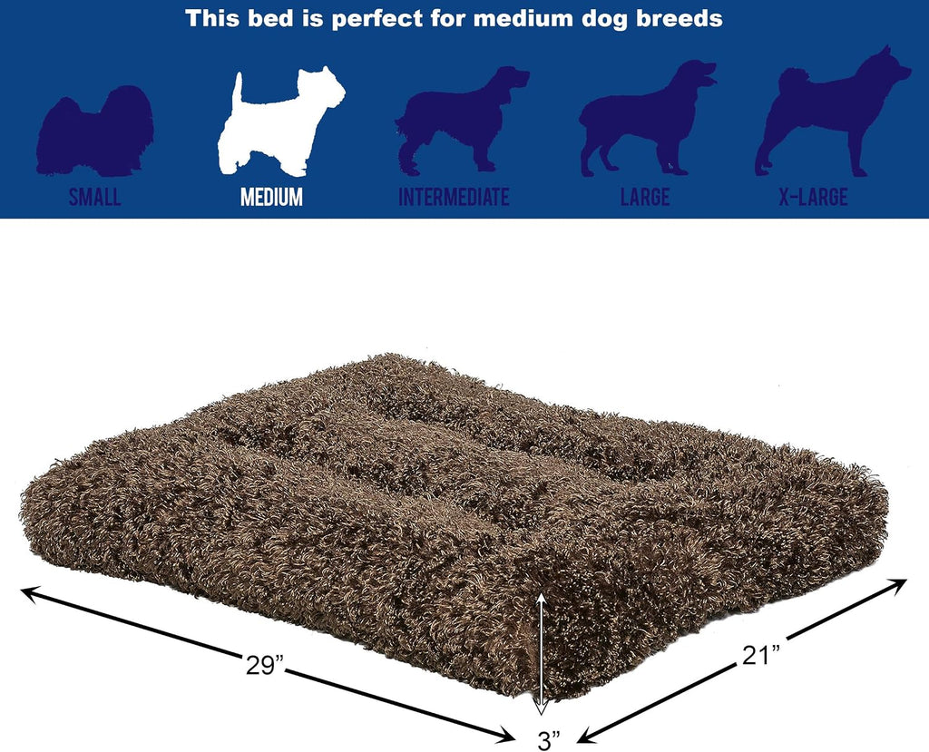 MidWest Homes for Pets Medium QuietTime Deluxe Coco Chic Pet Bed, Ultra-Soft & Overstuffed, Machine Washable, Fits 30-inch Crate