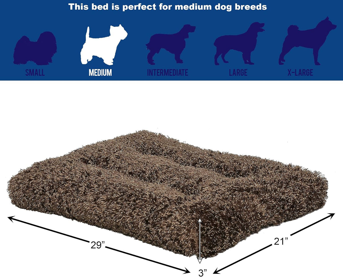 MidWest Homes for Pets Medium QuietTime Deluxe Coco Chic Pet Bed, Ultra-Soft & Overstuffed, Machine Washable, Fits 30-inch Crate