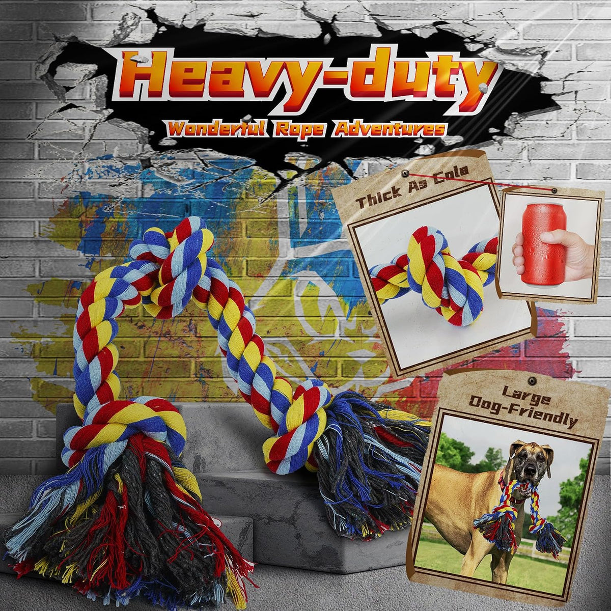 9-Pcs Variety Dog Toys for Aggressive Chewers,Medium & Large Dogs