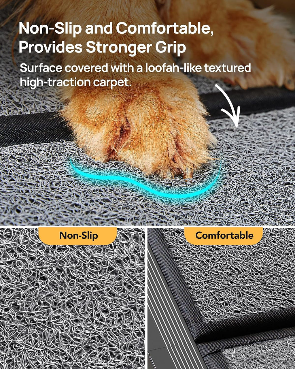 PetThem Dog Ramp for Cars, 63" L × 19.7" W, Lightweight Extra-Wide Foldable