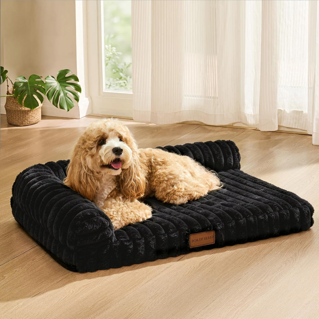 Orthopedic Large Dog Bed Furry Pet Bed, Washable Cover 36''X24''