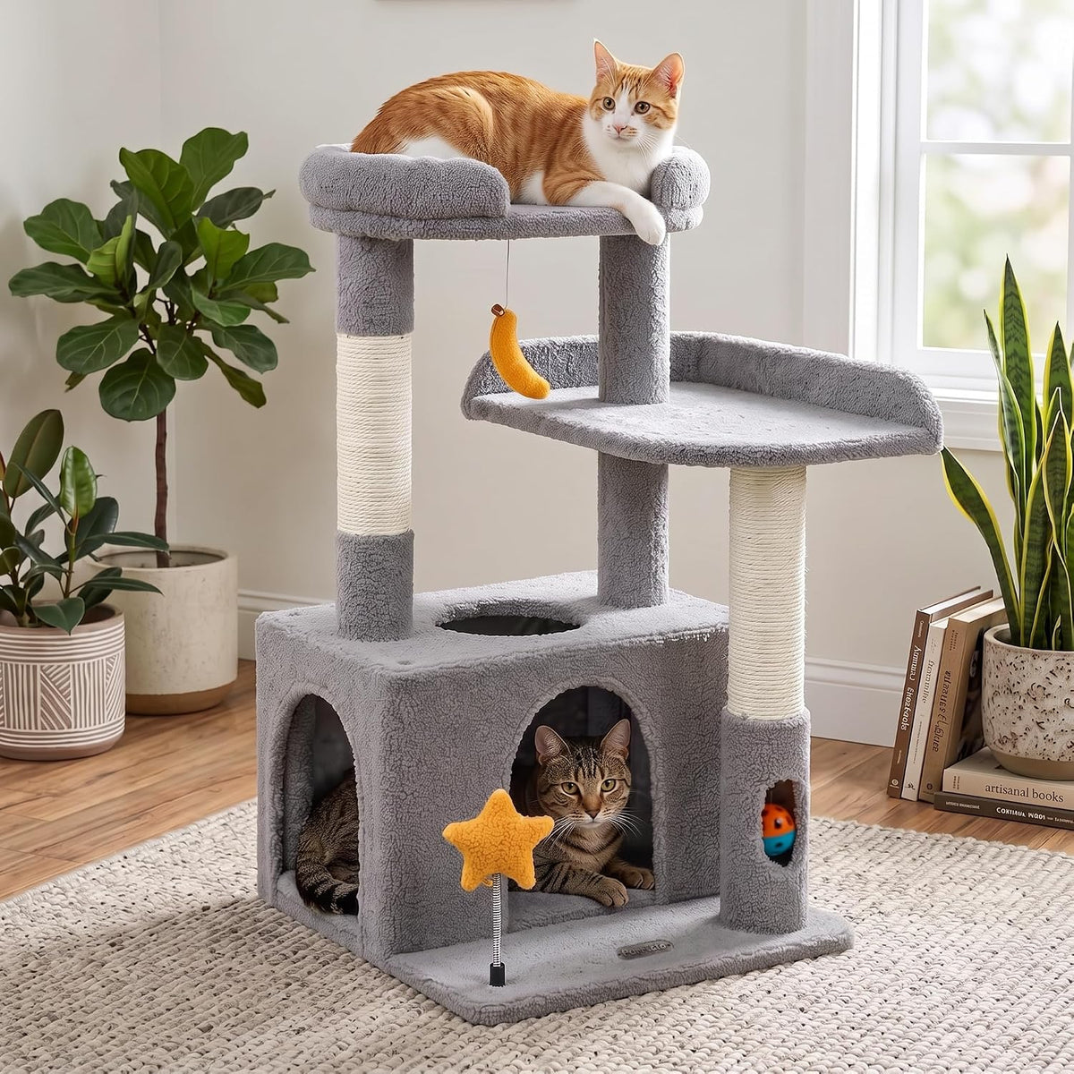Small Cat Tree for Kittens, 30" Compact Cat Tower with Wide Base