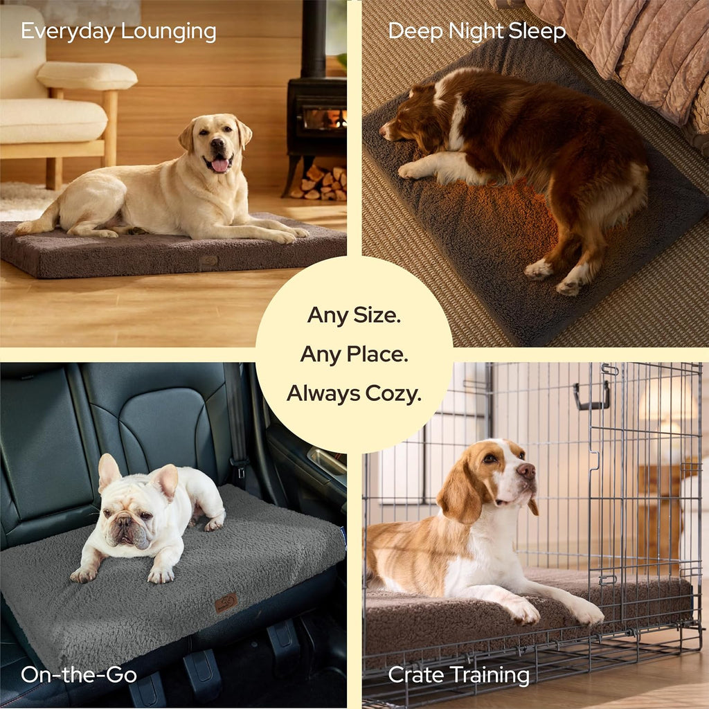 Bedsure Self Warming Dog Bed for Crate with Washable Cover, 35x22 Inches