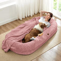 ChiXnuggle Orthopedic Human Dog Bed,with Faux Fur Washable Cover,Blanket