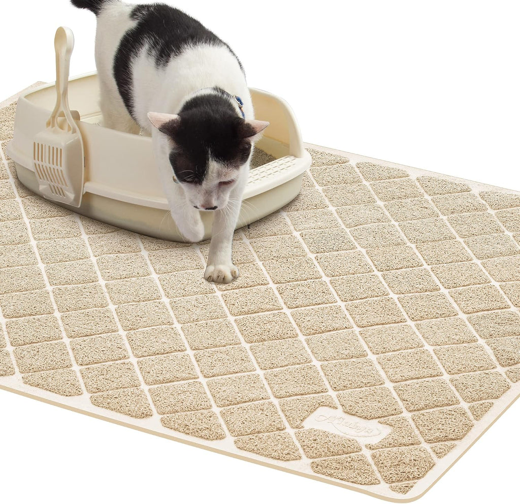 Niubya Premium Cat Litter Mat, Litter Box Mat with Non-Slip and Waterproof Backing, Litter Trapping Mat Soft on Kitty Paws and Easy to Clean, Cat Mat Traps Litter from Box