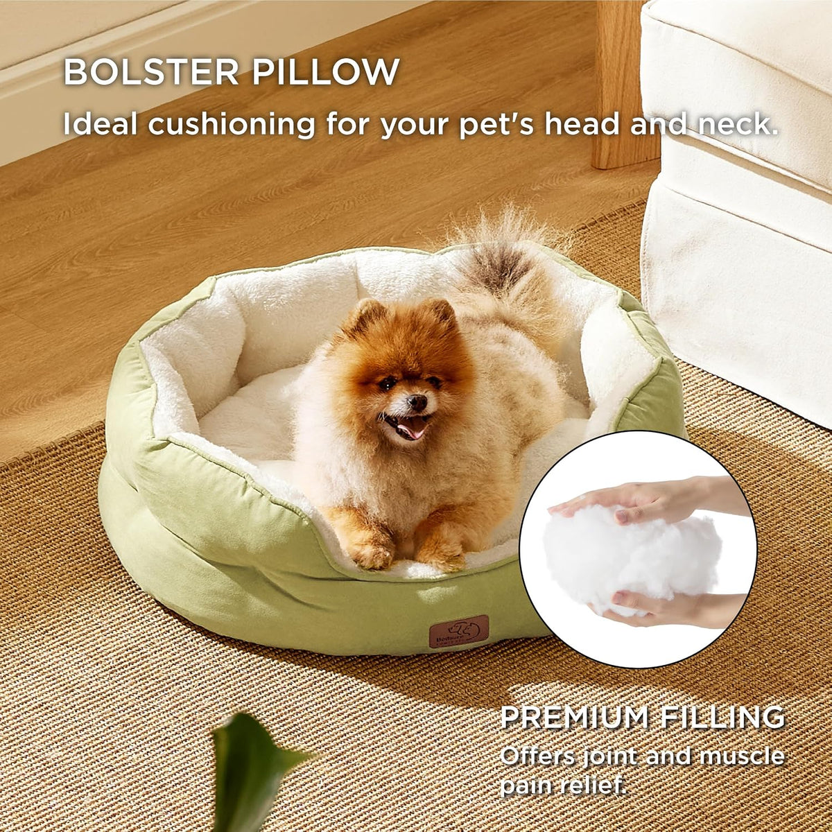 Bedsure Small Dog Bed Washable,Round Cat Beds for Indoor Cats,25in