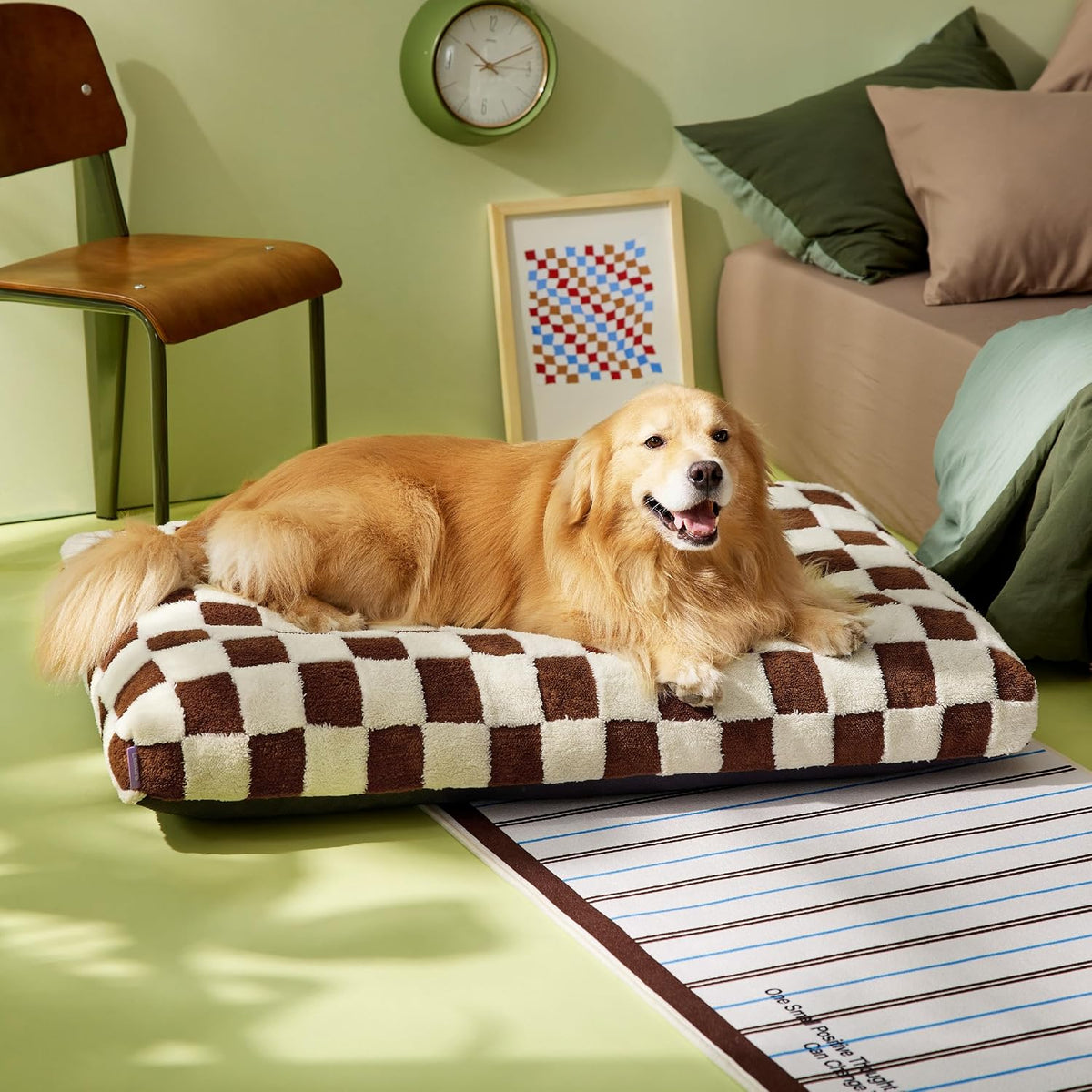 LE SURE Cute Aesthetic XL Dog Bed, Jacquard Thick Pet Pillow，44x32