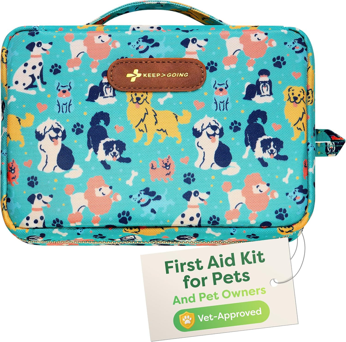 KeepGoing Pet First Aid Kit for Dogs & Cats, 99 Pc. Travel Emergency Kit