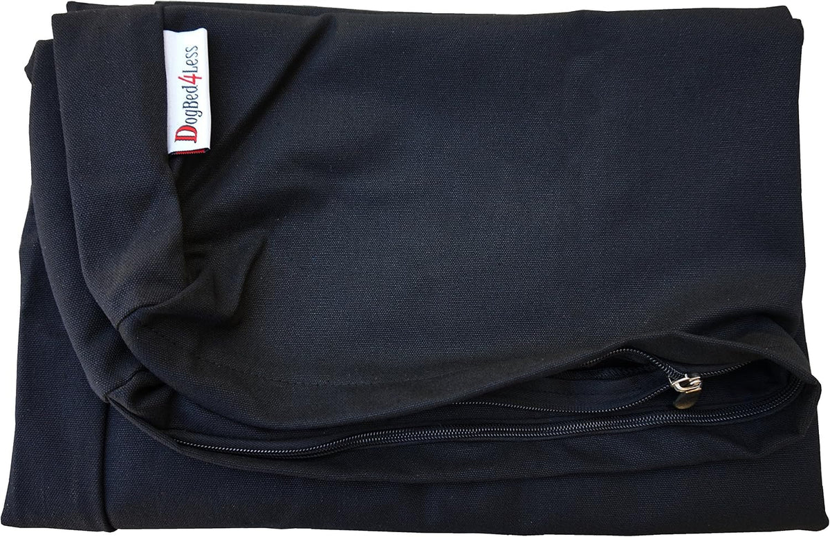 Dogbed4less Extra Large Human Mattress Grade Orthopedic Gel Infused Memory Foam Dog Bed, Strong Waterproof Liner with Durable Washable Canvas Cover, 47X29X4 Inch, Black (Fit 48X30 Crate)