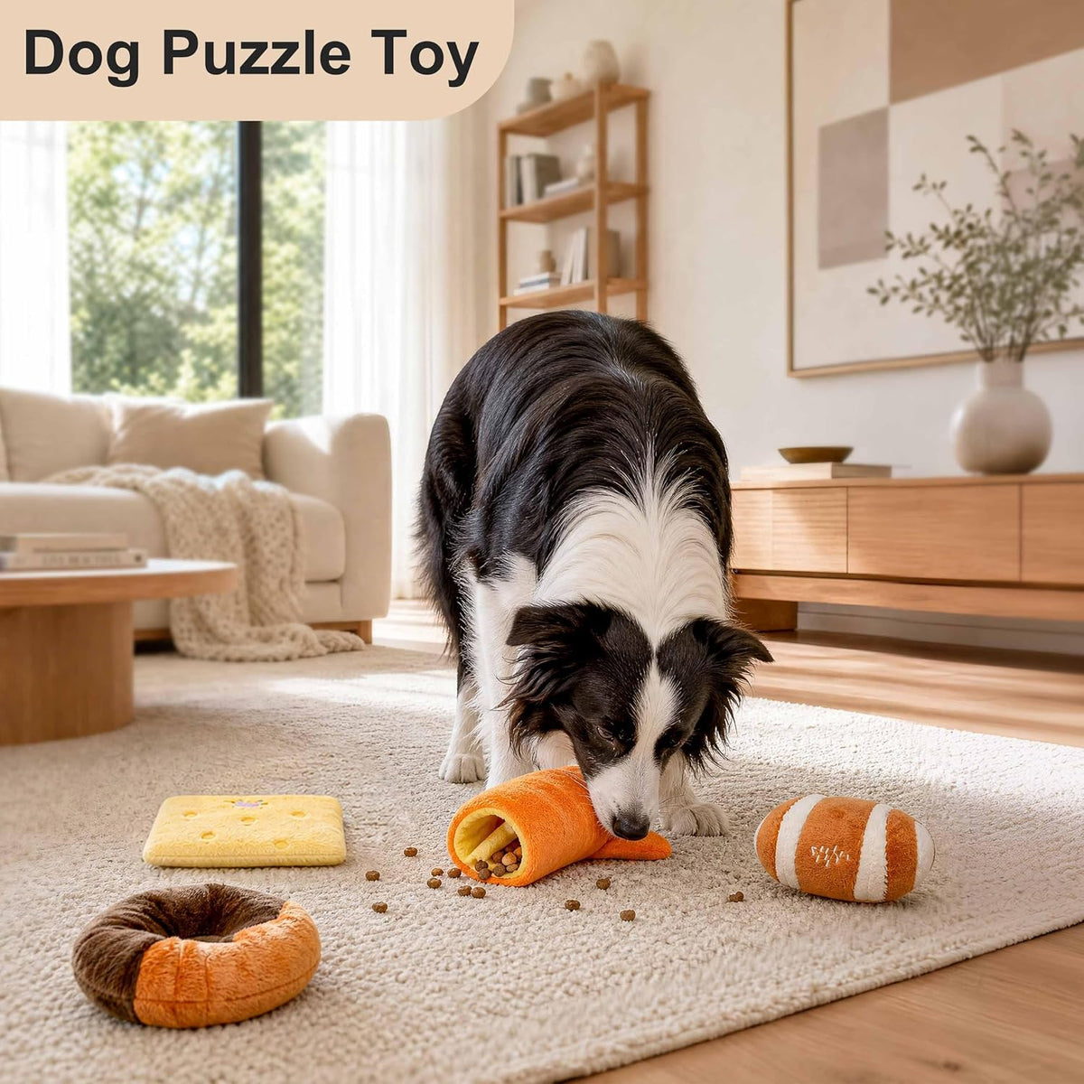 Orthopedic Dog Bed for Large Dog Senior Dog with Dog Massager, Pet Toys,36"