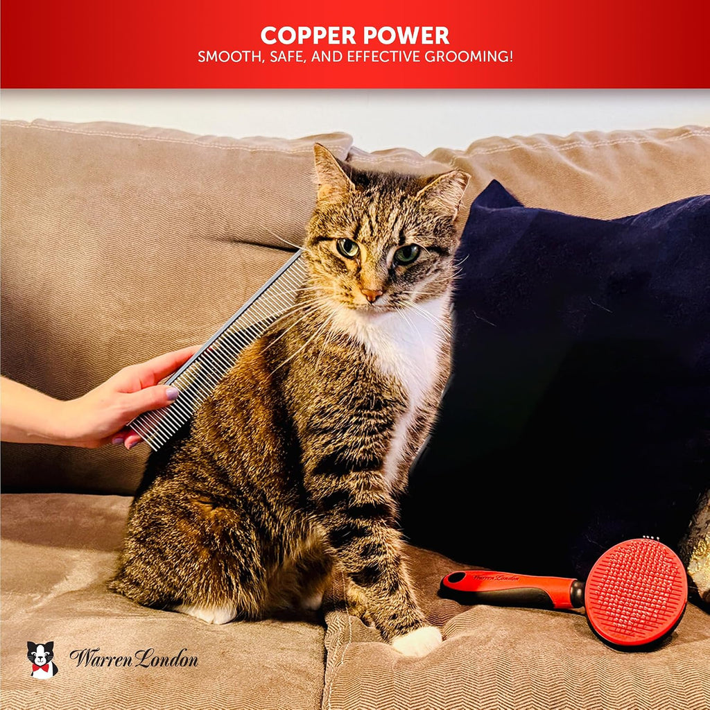 Warren London Cat DeMatter Pro Max 9-Inch Copper Grooming Comb