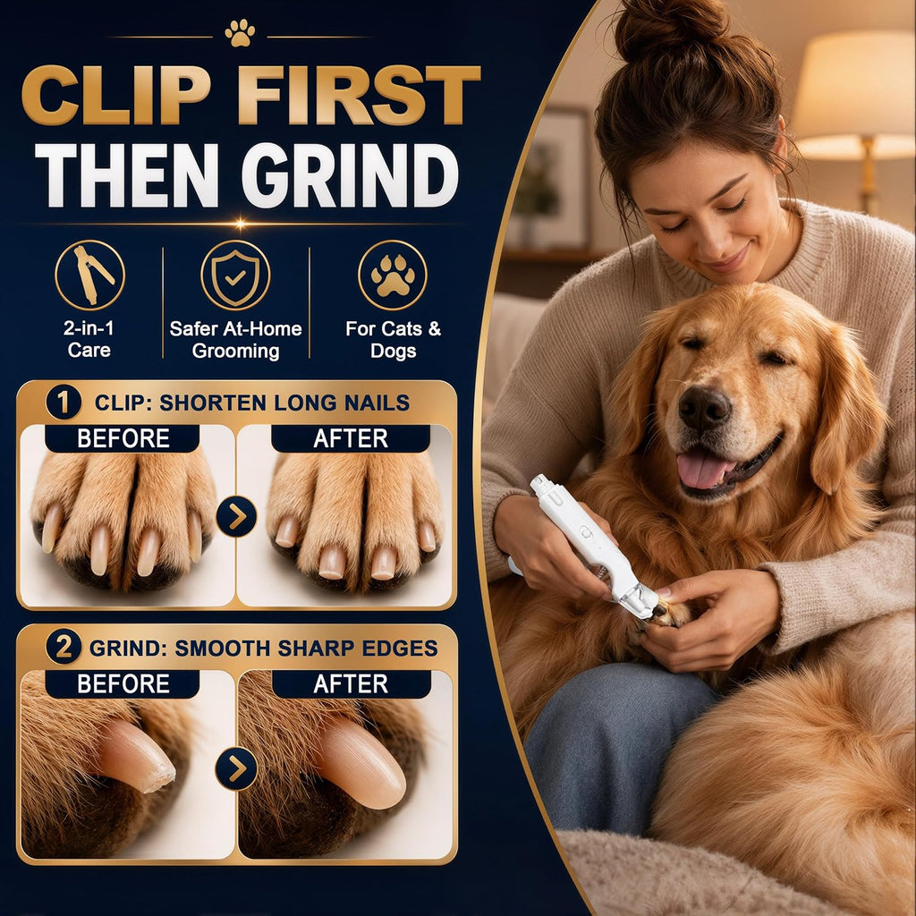 Dog Nail Clippers with Light & Grinder, See the Quick on Black Nails Pink