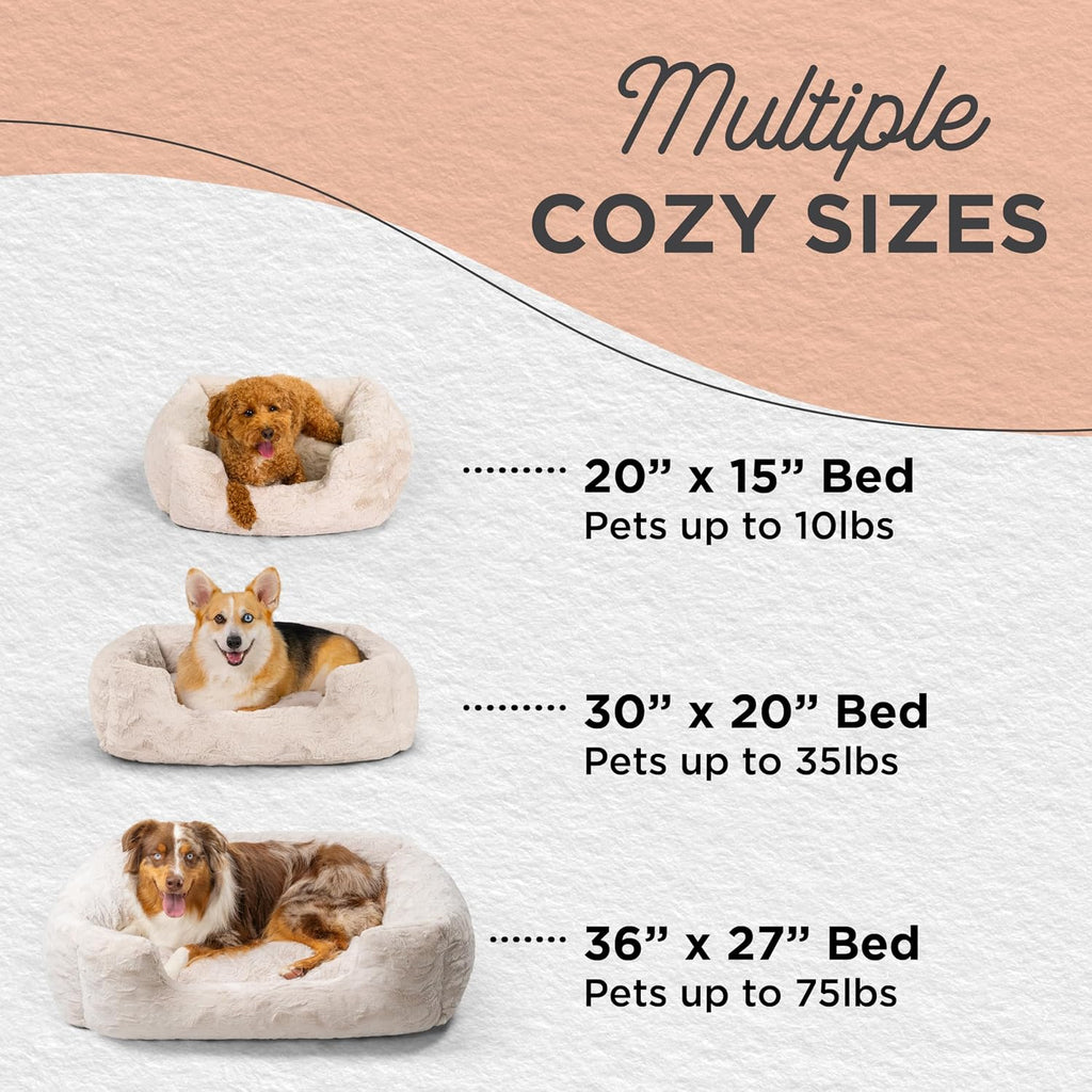 Best Friends by Sheri Lounge Dog Bed, Lux Faux Fur, Oyster, 30" x 20"