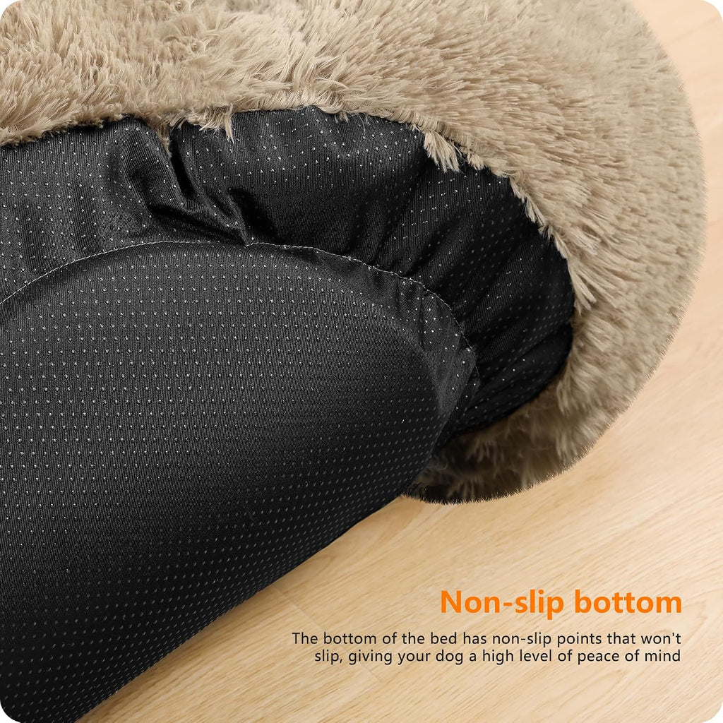 Dwanton Orthopedic Medium Donut Dog Bed, Gel Memory Foam, Washable, 32"