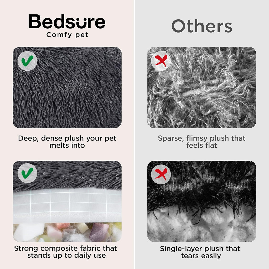 Bedsure SupportMax® Calming Dog Bed Medium Size Dog Washable Pet Bed,33in