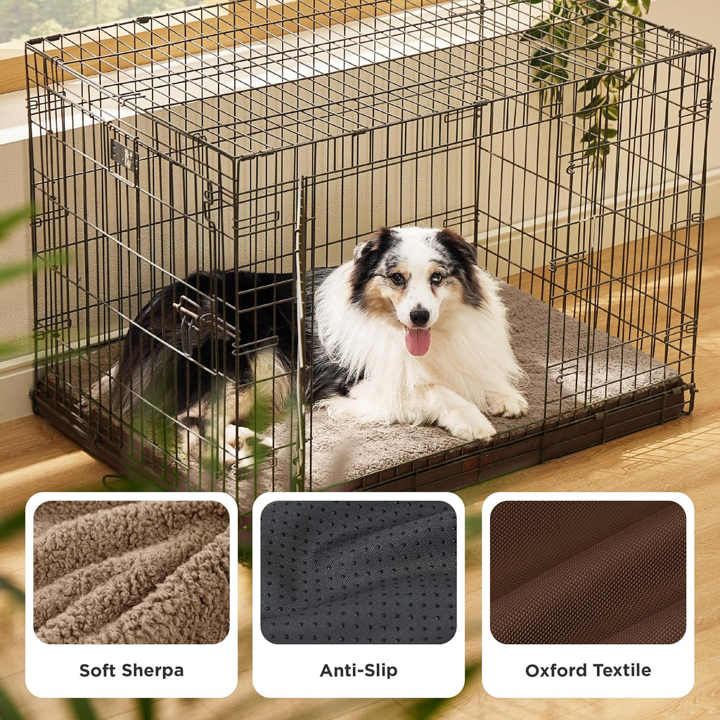Bedsure XL Dog Bed for Crate, Pet Bed with Washable Cover, 41x27 Inch Brown
