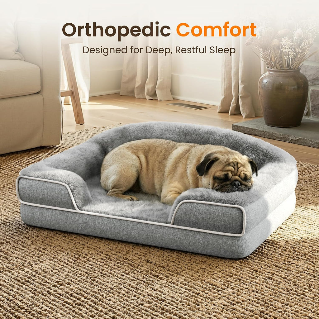 Orthopedic Dog Bed for Small to Medium Dogs, 30"x20" Dog Couch Bed