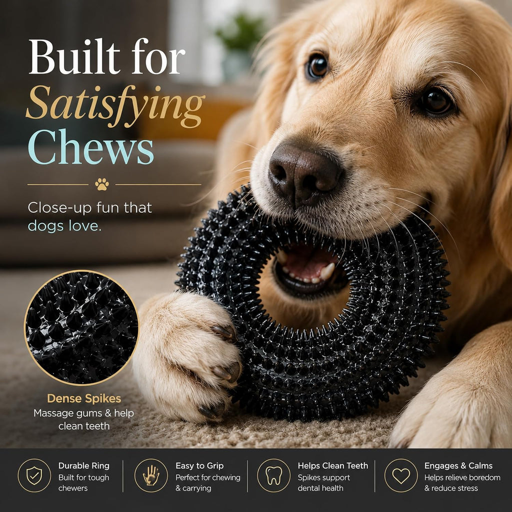 Squeaky Dog Toys for Aggressive Chewers, Floating Donut Ring for Large Dogs