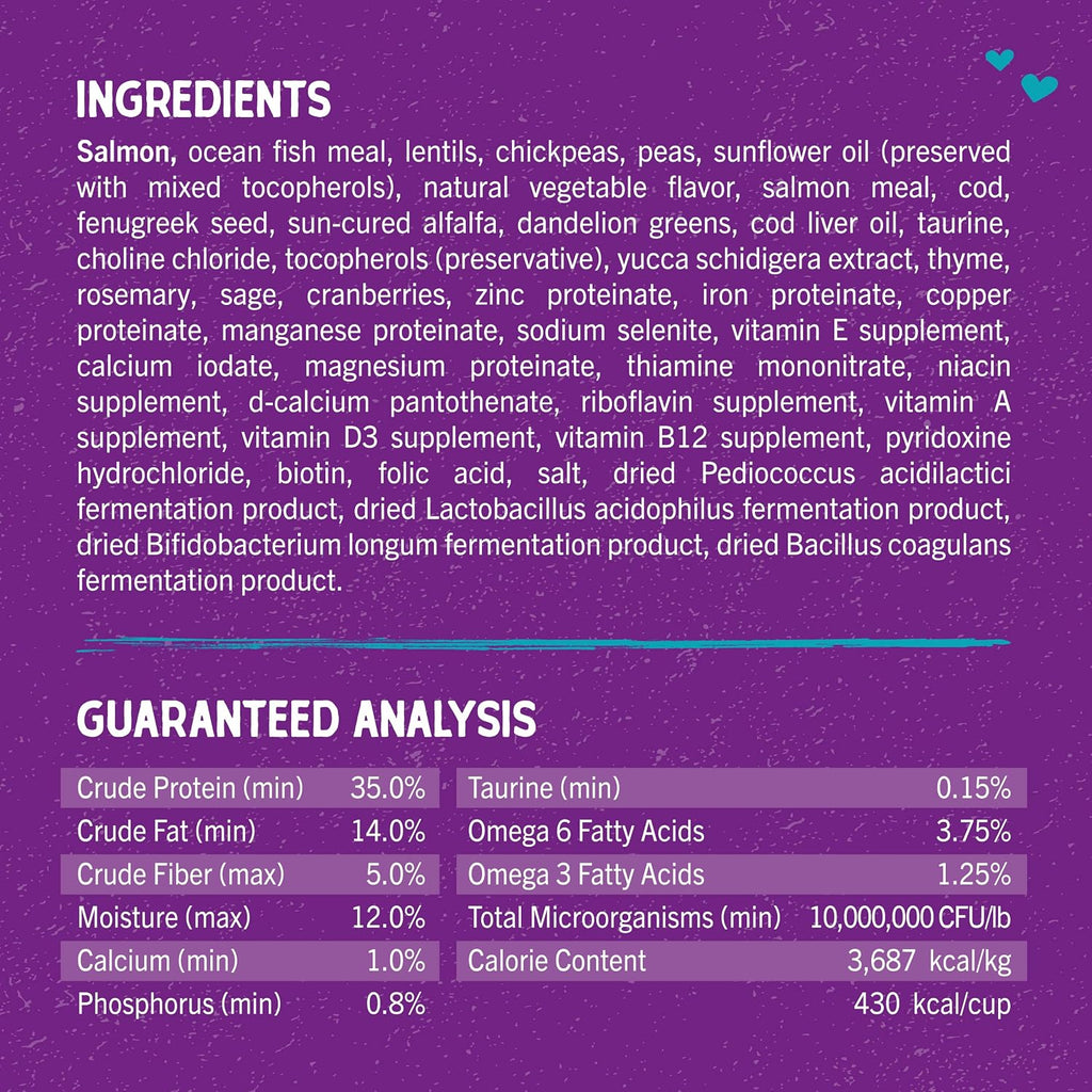 Stella & Chewy's Raw Coated Cat Food - High Protein, Grain-Free Kibble with Wild-Caught Salmon - Premium Digestive Support with Probiotics - Natural Small Kibble - Perfect For Picky Eaters - 5 lb Bag