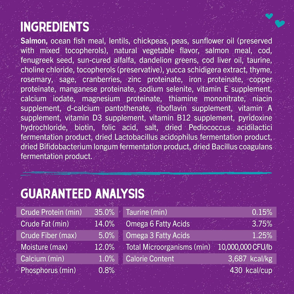 Stella & Chewy's Raw Coated Cat Food - High Protein, Grain-Free Kibble with Wild-Caught Salmon - Premium Digestive Support with Probiotics - Natural Small Kibble - Perfect for Picky Eaters - 5 lb Bag