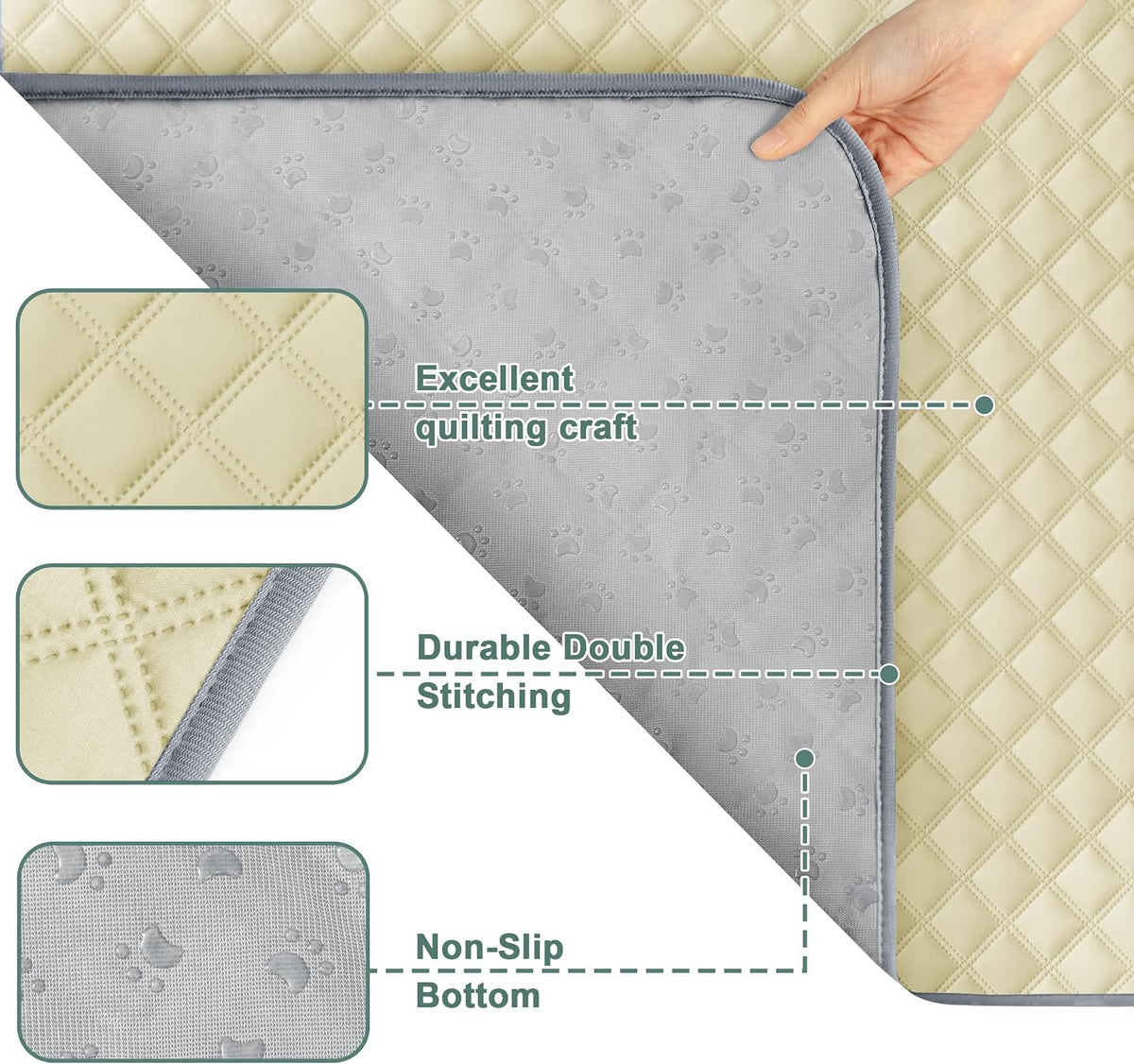 Eterish Washable Pee Pads for Dogs Extra Large 48'' x 60'' 2 Pack | Reusable Absorbent Pet Puppy Dog Training Pads Non-Slip, Waterproof Whelping Potty Pads for Dogs Leak-Proof