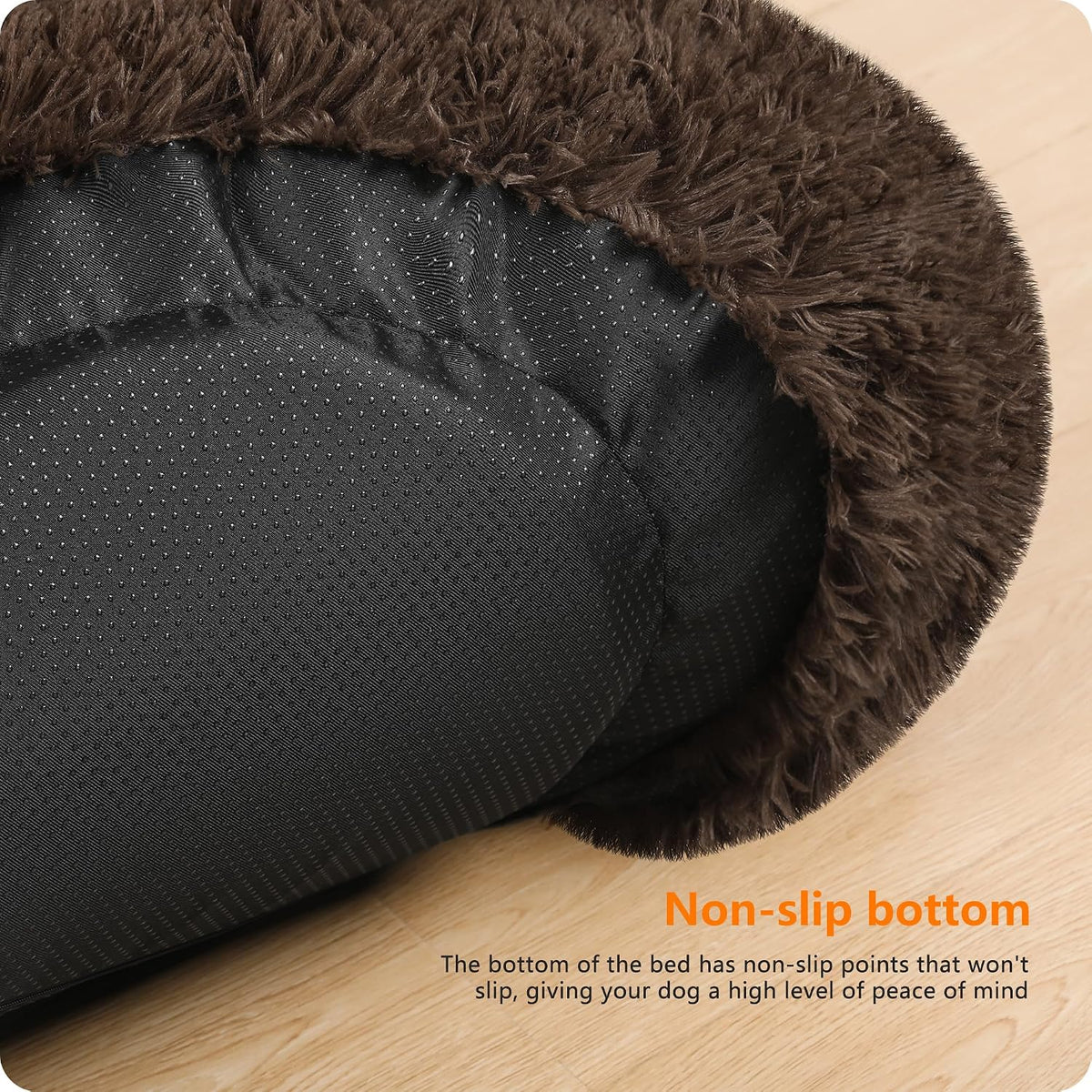 Dwanton Orthopedic Small Donut Dog Bed & Cat Bed, Gel Memory Foam, 24"