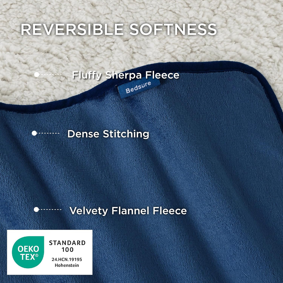 Bedsure Waterproof Blanket for Bed Soft Sherpa Fleece Throw,Queen 90x86