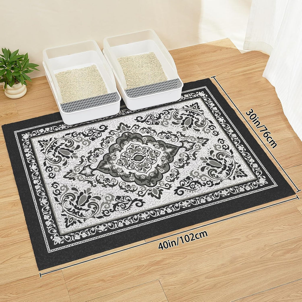 Unicorn Catcher 40"x30" Cat Litter Mat Non-Slip Washable Litter Box Mat | High-Density PVC Litter Catcher Mat Efficiently Traps Scattered Litter From Paws To Keep Floors Clean