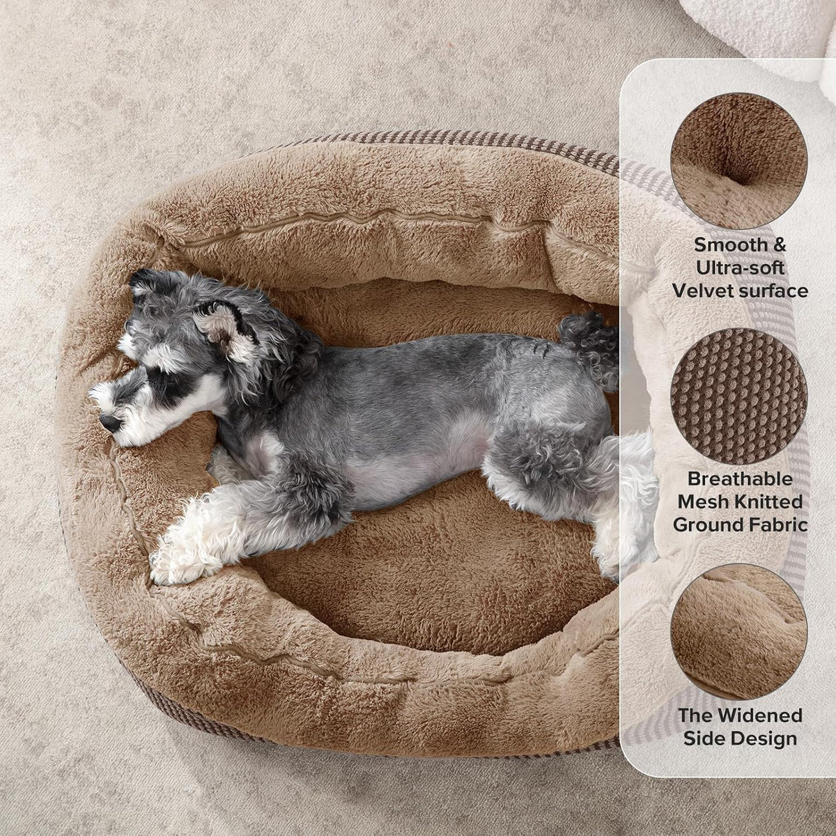INVENHO XL Dog Beds Large Sized Dog, Washable Orthopedic Warming Soft Sleeping Durable with Anti-Slip Bottom