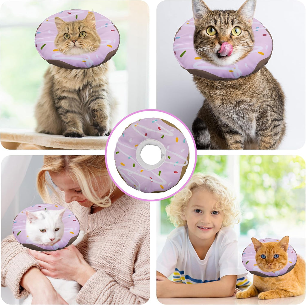 Seyezo Cat Cone Collar Soft, Adjustable Cat Recovery Cone Waterproof Purple