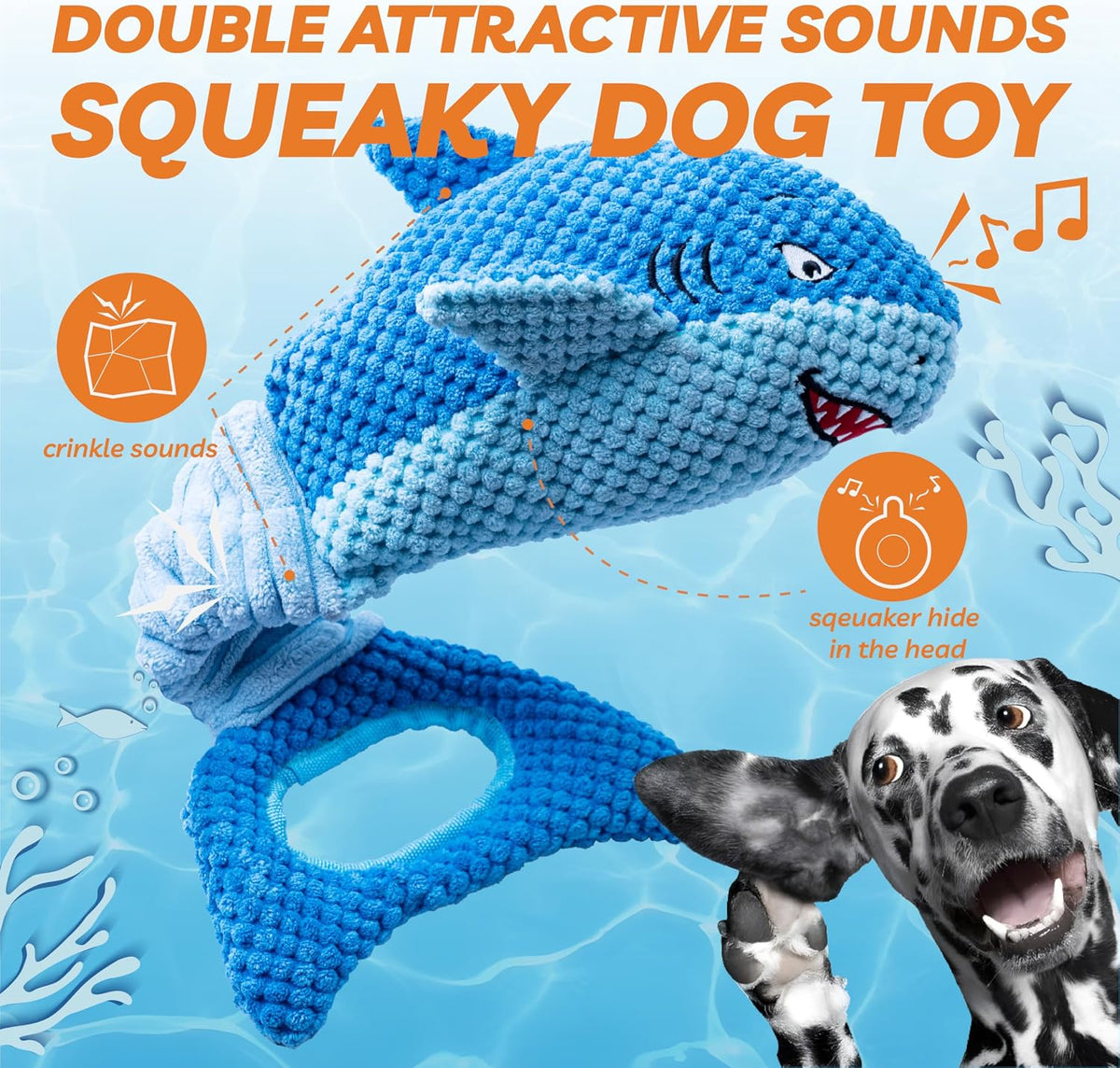 LEGEND SANDY Large Squeaky Dog Toys to Keep Them Busy, Interactive Plush Dog Toy,Crinkle Tug of War Dog Chew Toy for Small, Medium, and Large Dogs | Soft Plush Pet Toy，Puppy Chew Toy for Small Medium Large Breeds for Teething