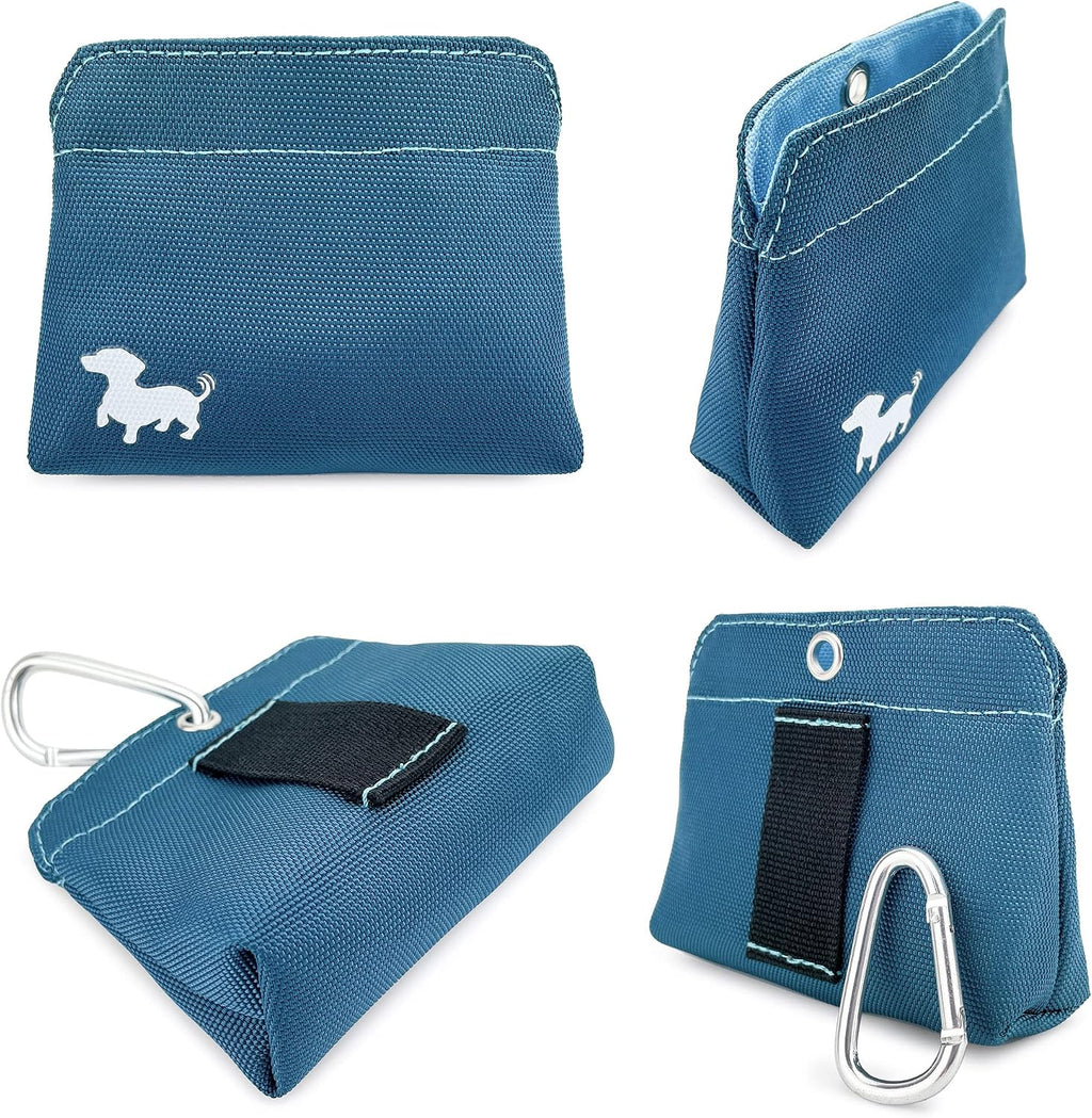 Small Dog Treat Pouch – Slim Magnetic Pocket Dog Treat Bag for Walking & Training – Discreet Clip On Treat Pouch for Leash, Waistband or Pocket – Mess Free Storage (Turquoise)