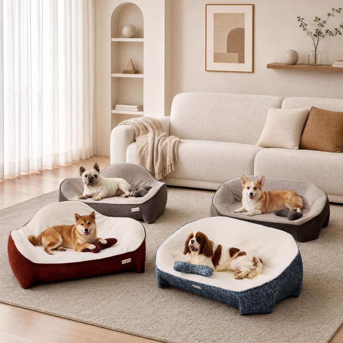 Dog Bed for Medium Sized Dog, Extra Thick Memory Foam, 3 Covers