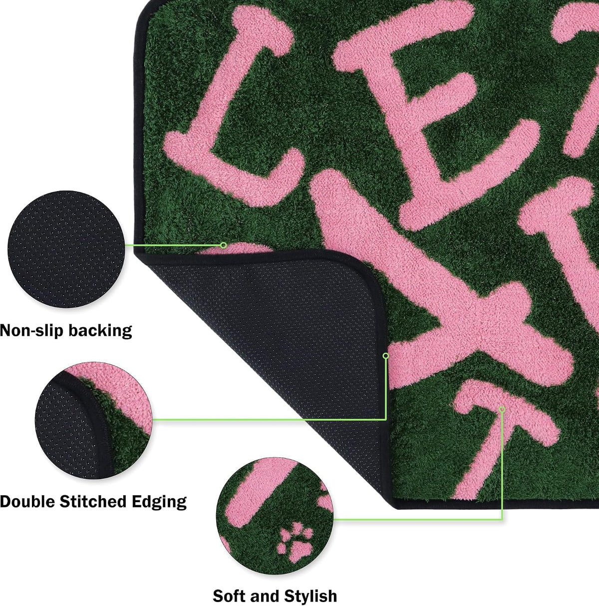Qeils Reusable Puppy Pads , Washable Pee Pads for Dogs 23" x 36" 2 Pack | Super Absorbent & Leakproof Potty Training Pads, Plush Grass-Look With Non-Slip Backing For Crates, Playpens & Small Pets
