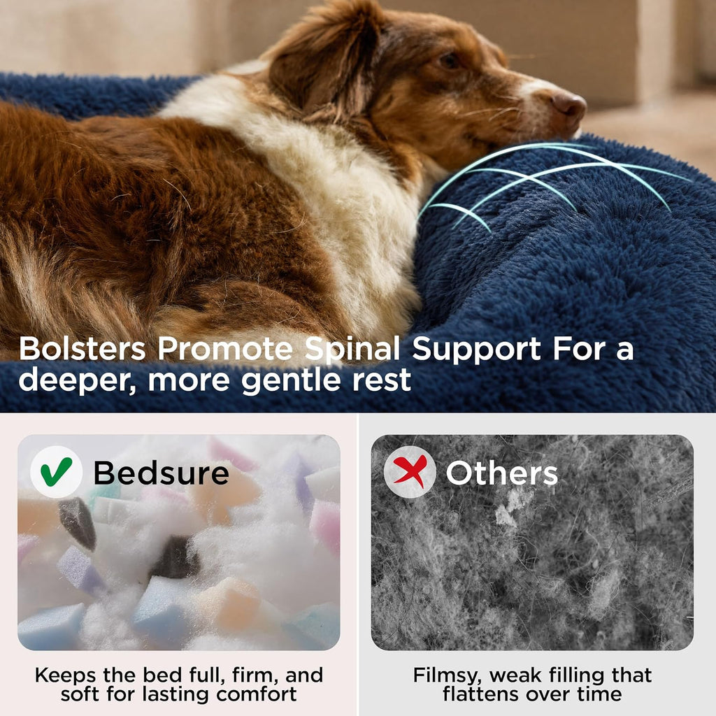 Bedsure SupportMax® Calming Dog Bed Medium Size Dog Washable Pet Bed,30in